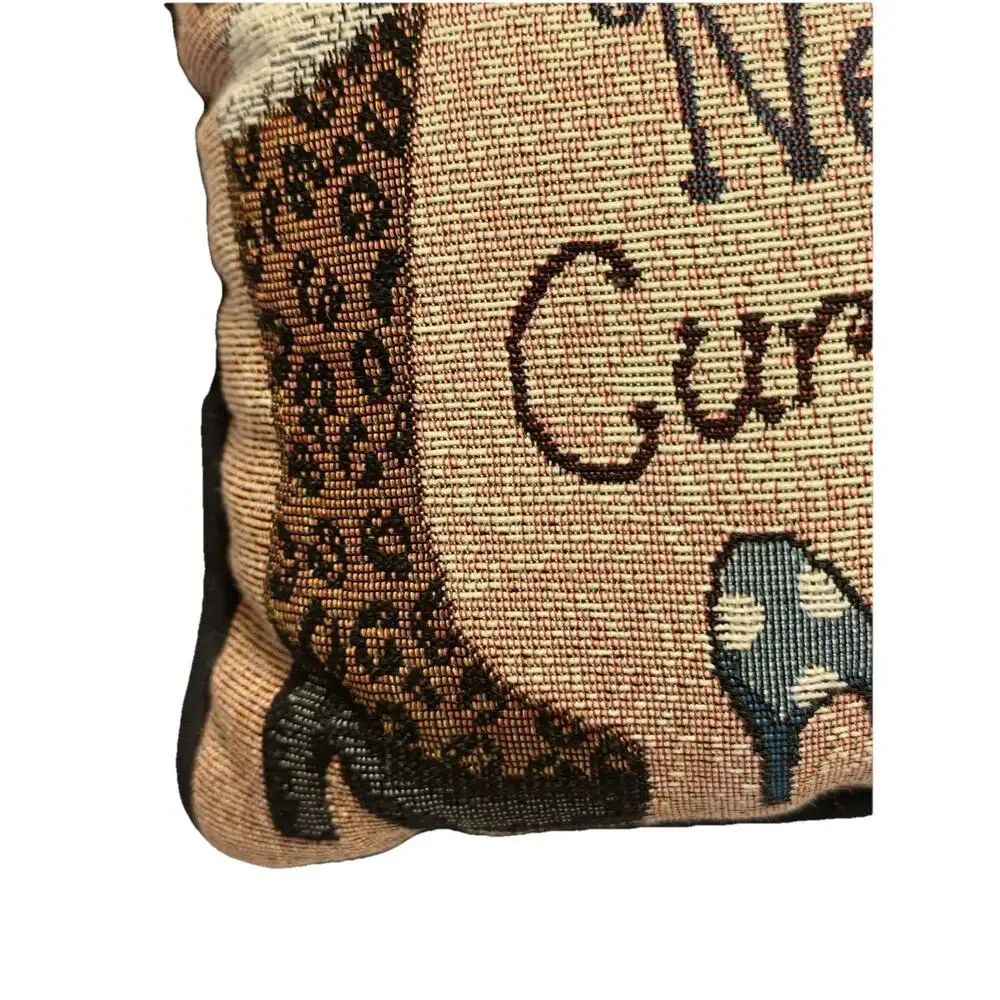 Vintage Tapestry Throw Pillow “Shoes Cure The Blues” 12’ X 8’ Fast Ship 3469-21